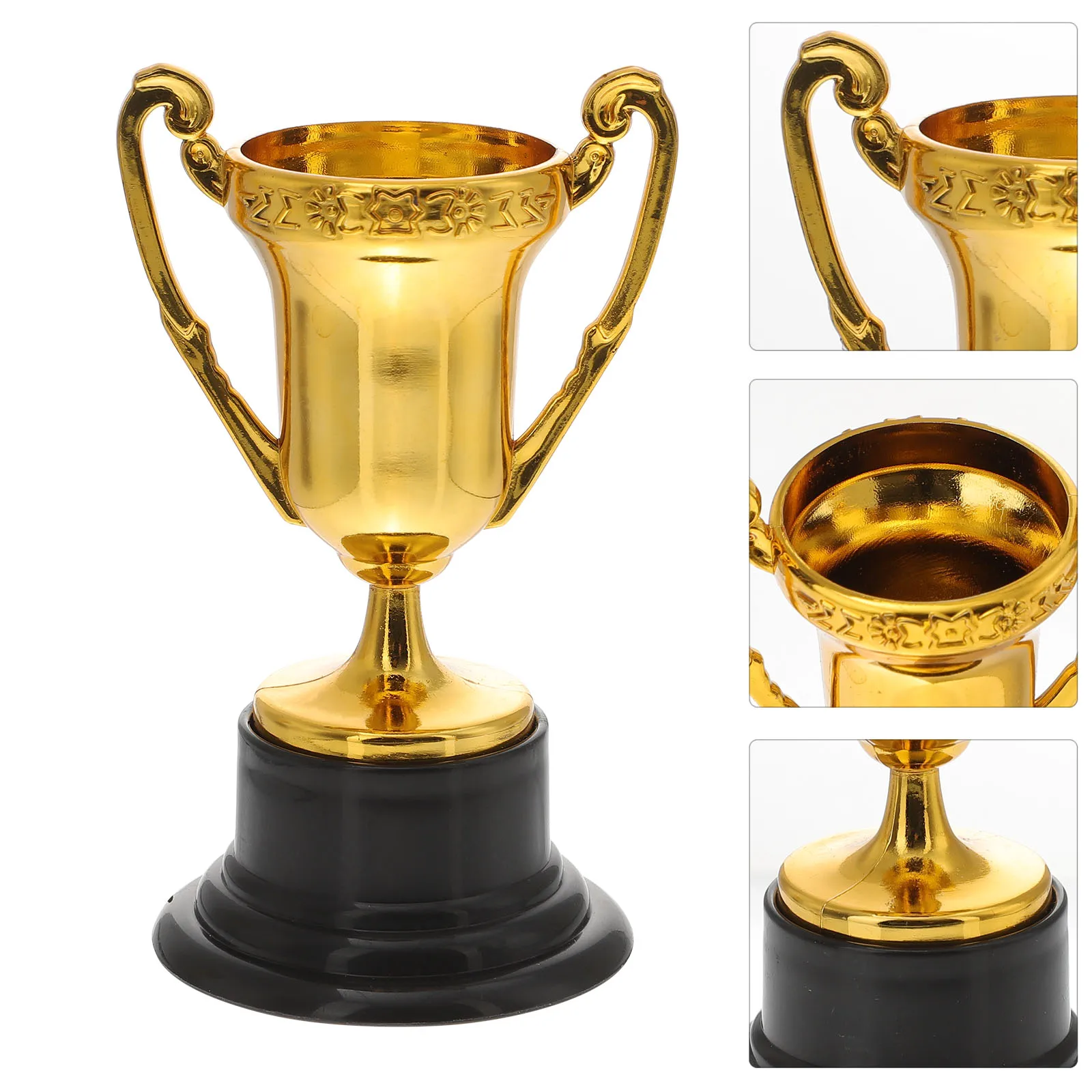 20 ชิ้นมินิพลาสติกทองรางวัลถ้วย Troféus ฟุตบอลเหรียญรางวัลถ้วยเด็กการศึกษาเด็กทองรางวัลฟุตบอลของขวัญ