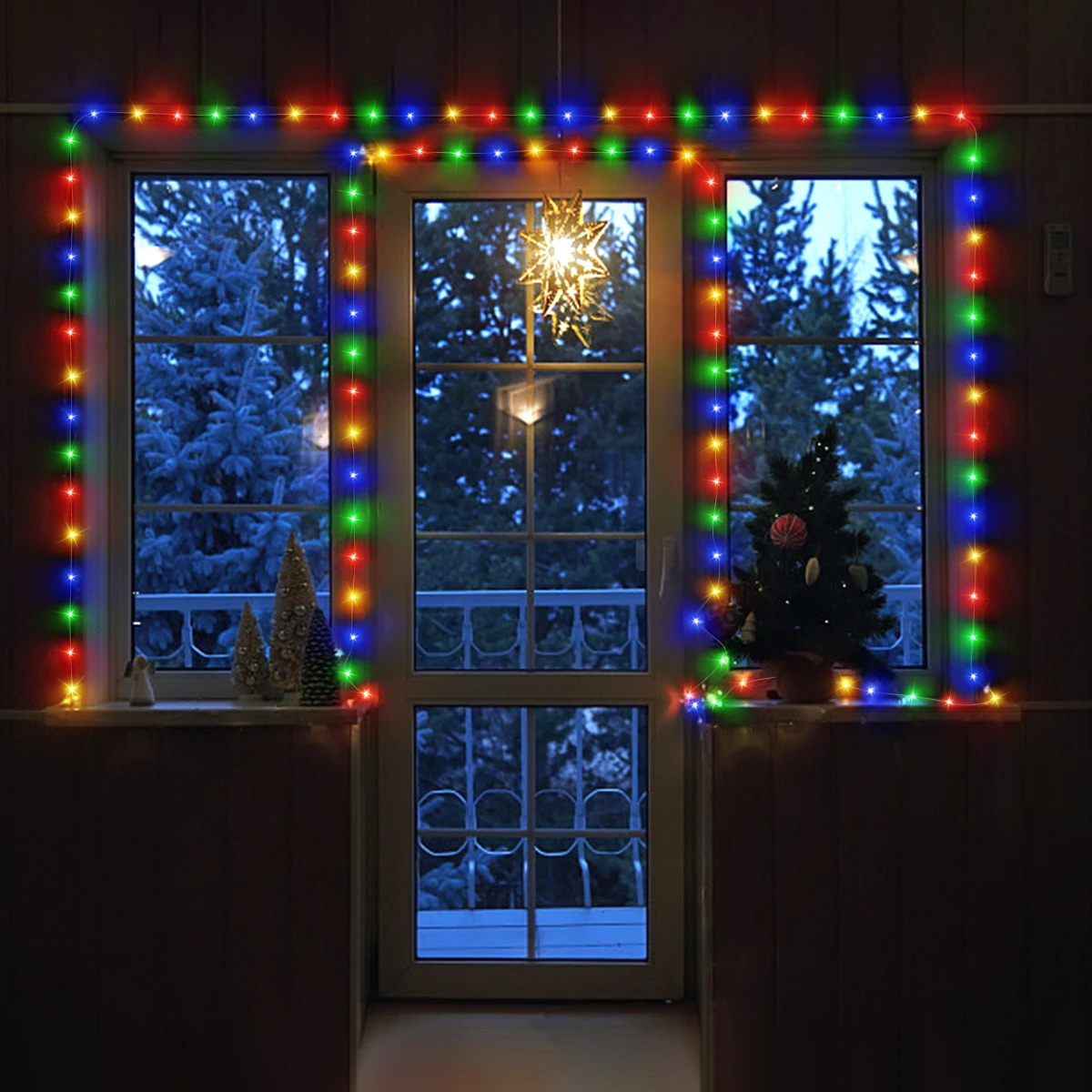 50M 100M ไฟ LED คริสต์มาส 110V 220V Fairy Garland String Light กันน้ําสําหรับสวนกลางแจ้งห้องปีใหม่ตกแต่ง