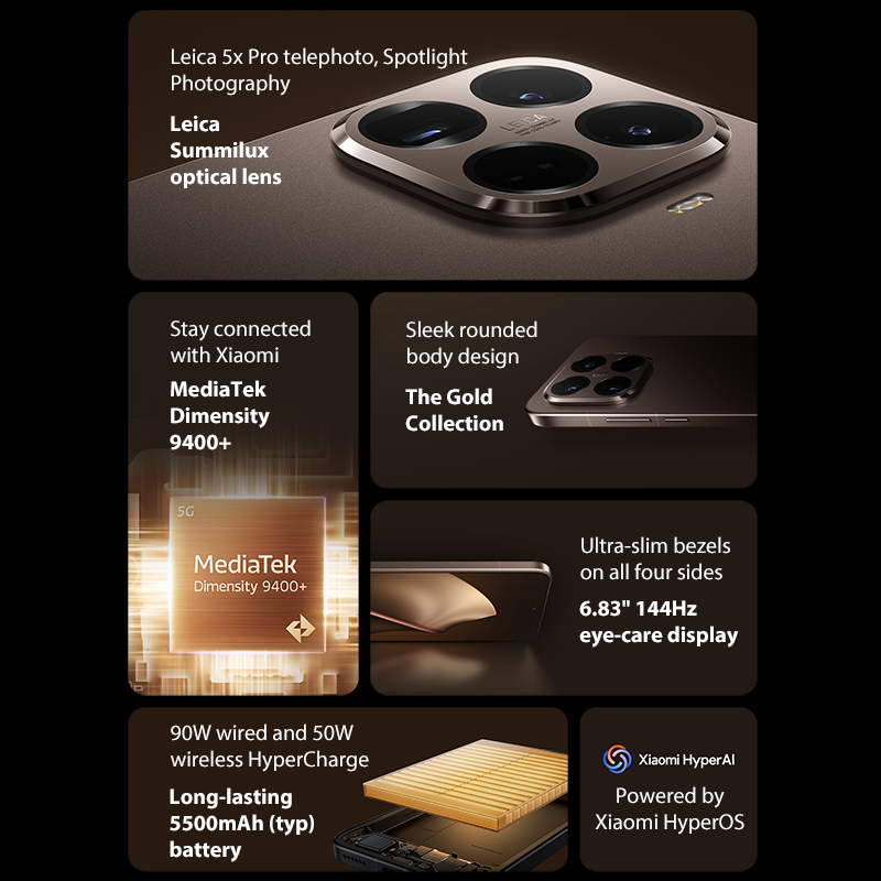 Xiaomi 15t pro versão global smartphone 6.83 "144hz display 5500mah bateria 50mp 90w hypercharge mediatek dimensão 9400 +