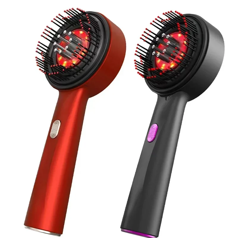 ไฟฟ้านวดสั่นสะเทือนหวี Red Light Therapy Hair Growth นวดแปรงหนังศีรษะ Anti Hair Loss Liquid Oil Applicator Hair Care