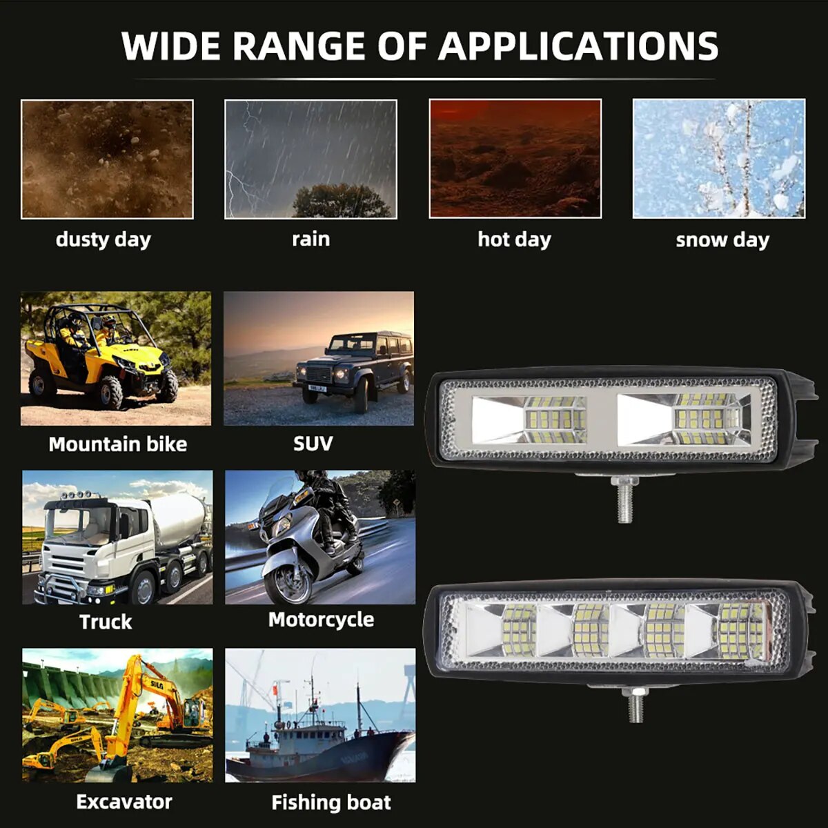 1ชิ้น35W 30W wrok แถบไฟ LED 2835LED 24SMD 16SMD สำหรับรถบรรทุกรถแทรกเตอร์ SUV 4x4รถนำไฟหน้ารถทำงานบาร์