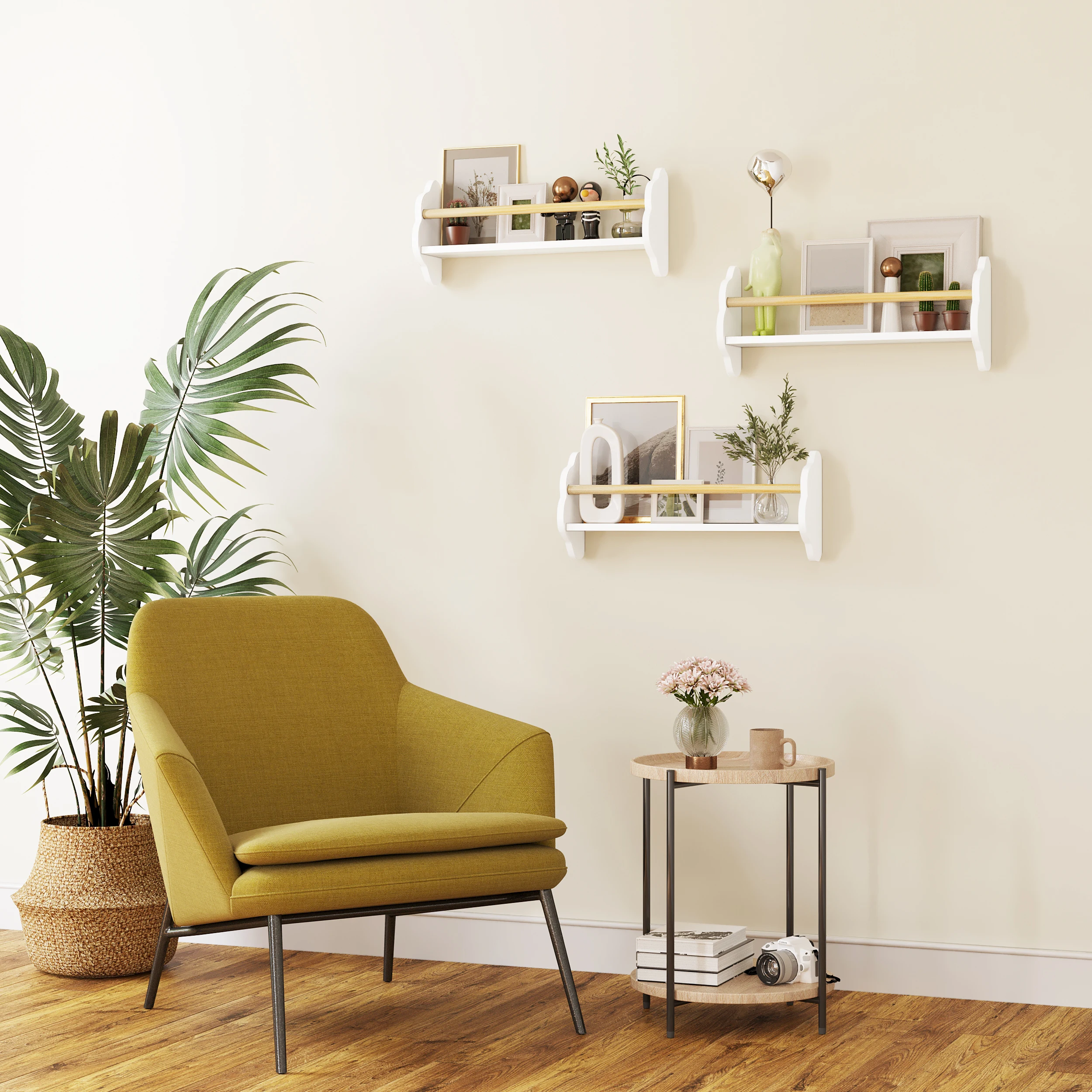 WOLTU 3 pz/set Bianco Per Bambini Scaffali Da Parete Librerie Per Bambini Scaffale Libro di Stoccaggio per Sala Giochi Camera Del Bambino Organizzatore Complementi Arredo Casa