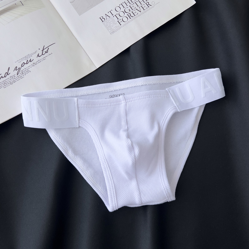 Short en coton fileté pour hommes, sac en U tridimensionnel, fourche haute respirante, couleur unie