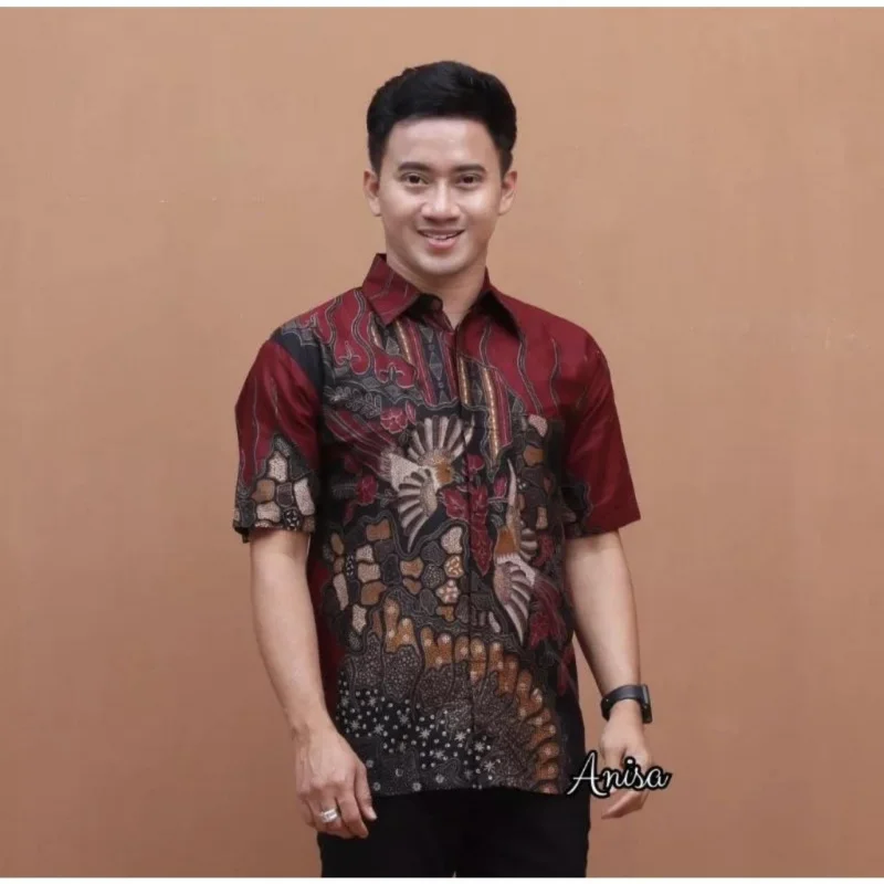 Verão manga curta batik camisa masculina mais recentes projetos casuais pekalongan uniforme motivos exclusivos 2025 recém chegados