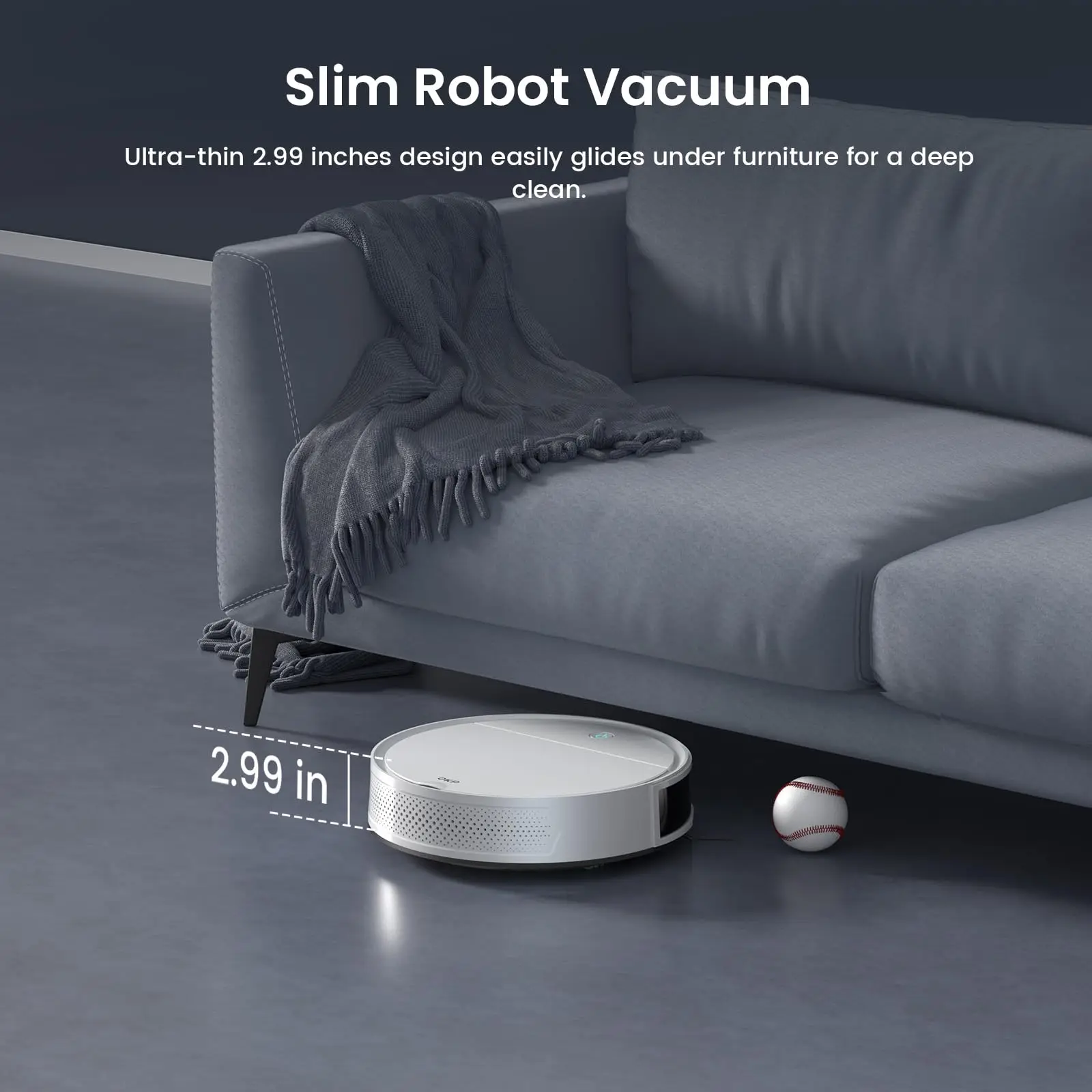 OKP K5P Roboter-Staubsauger, 5000 Pa, 180 Minuten, WLAN/App, schlankes Design, selbstaufladend, perfekt für Hartböden, Tierhaare, Teppiche
