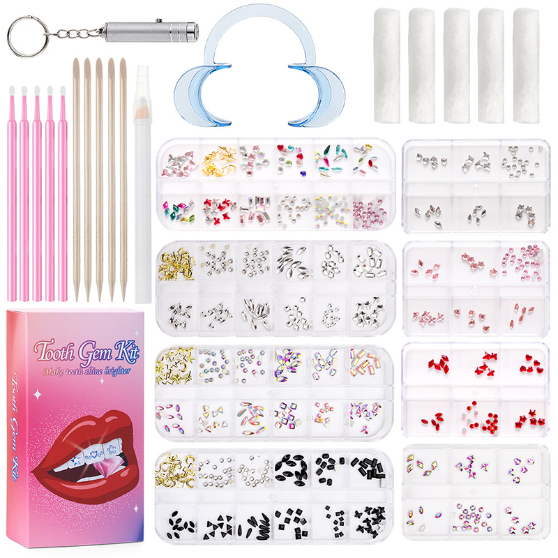 1 Set Professional Tooth Gem Kit Diy Love Horse Eye Crystals Jewelry Kit Teeth Gems Kit Tooth Gems For Teeth Jewelry Starter
