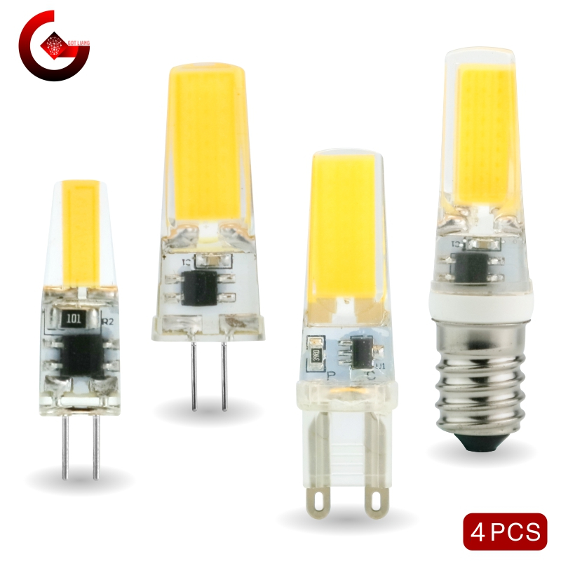 4 teile/los G4 G9 E14 LED 3 W 6 W Glühbirne AC/DC 12 V 220 V LED Lampe COB Scheinwerfer Kronleuchter Ersetzen Halogen Lampen Kalt/Warmweiß