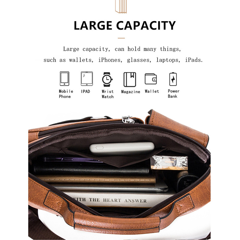 JEEP BULUO Multi-funktion Business Handtaschen Männer Neue Mann der Schulter Taschen Große Kapazität Leder Umhängetasche Große Marke