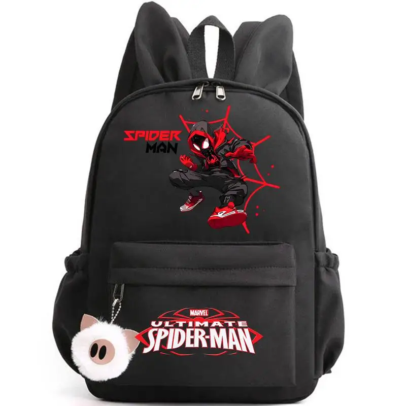 Spider Man Backpack for Girls Boys Teenager Children Rucksack Casual School Bags Travel Rabbit Ears Backpacks Mochila Travel Bag