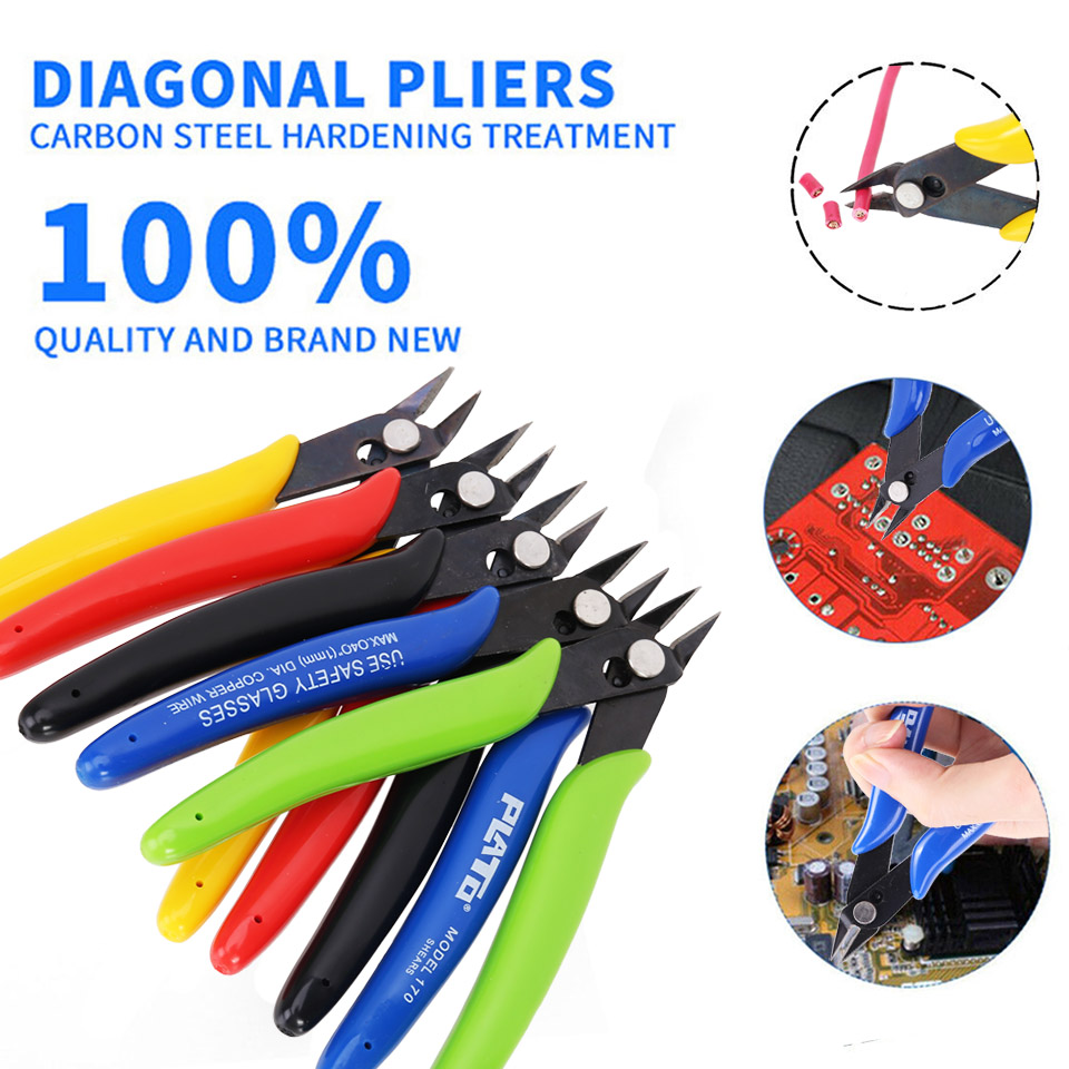 Alicates universales, herramientas multifuncionales, cortadores de cables eléctricos, tijeras laterales de corte, pinzas de acero inoxidable al ras, herramientas manuales