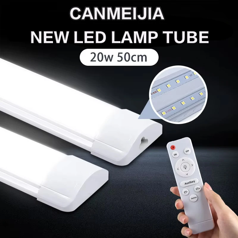 Lampada da armadio a LED con telecomando, illuminazione a tubo luminoso con attenuazione per cucina, soggiorno, lampade da lettura, lampada da parete a LED per armadio da 50 cm