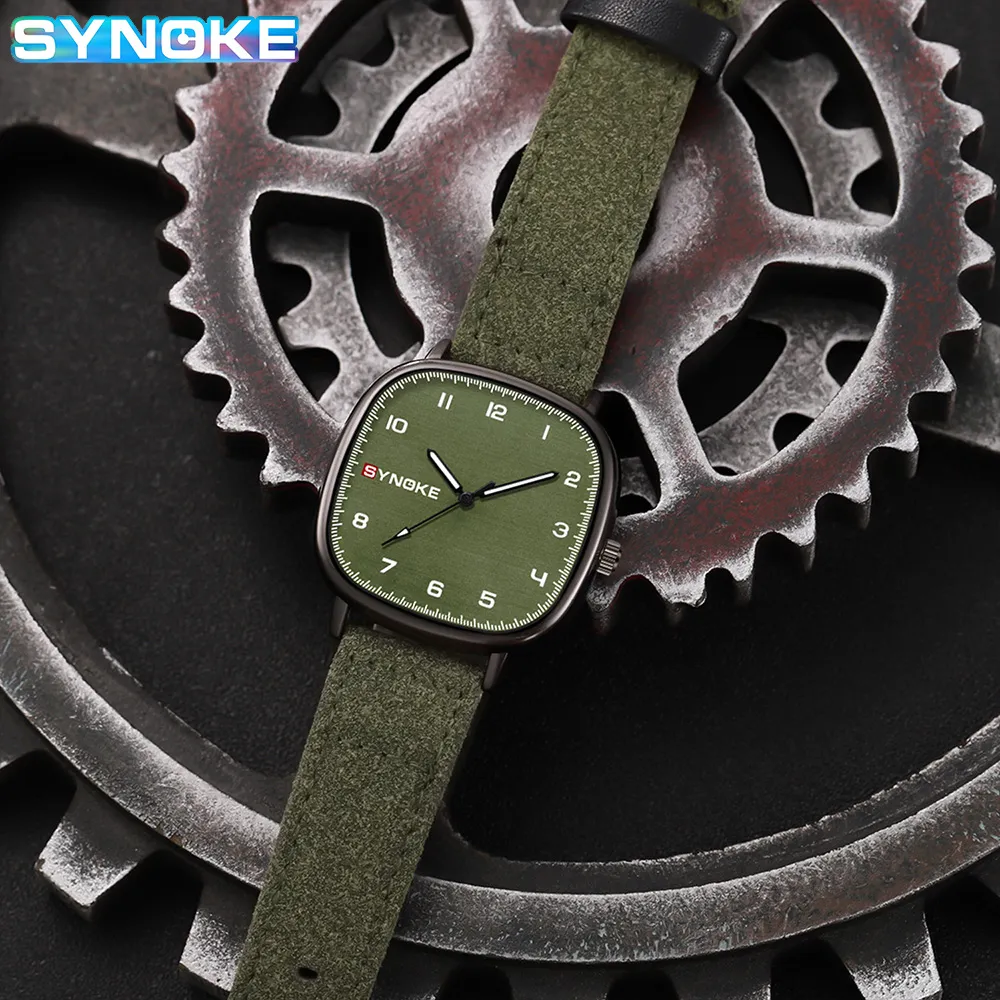 Synoke männer quarzuhr mode einfache business gürtel quarz uhr für männer uhr student armbanduhr sport nicht mechanisch