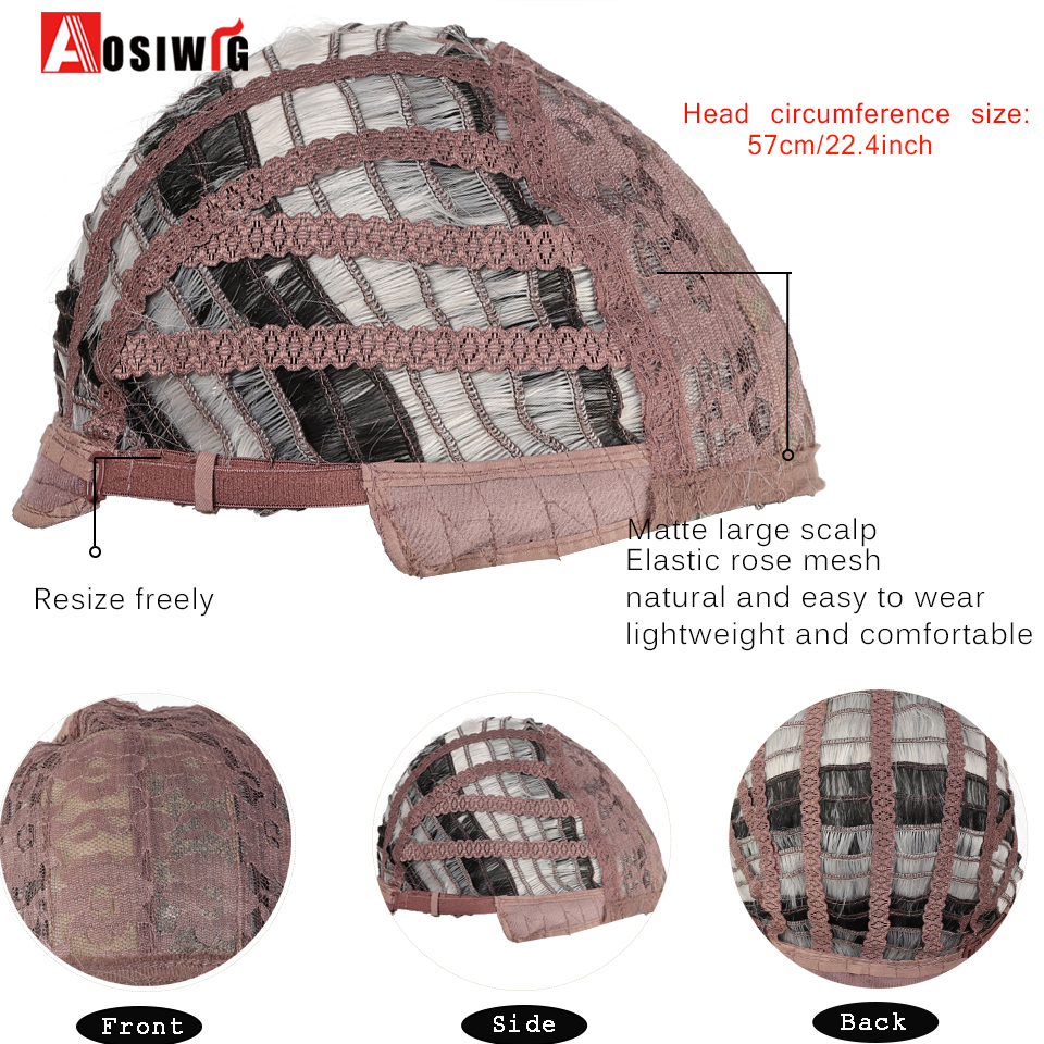 Aosi-合成ロングヘアウィッグ,女性用,オンブルブラウンウィッグ,エアバン,コスプレ,ロリータ,日常使用,ファッション