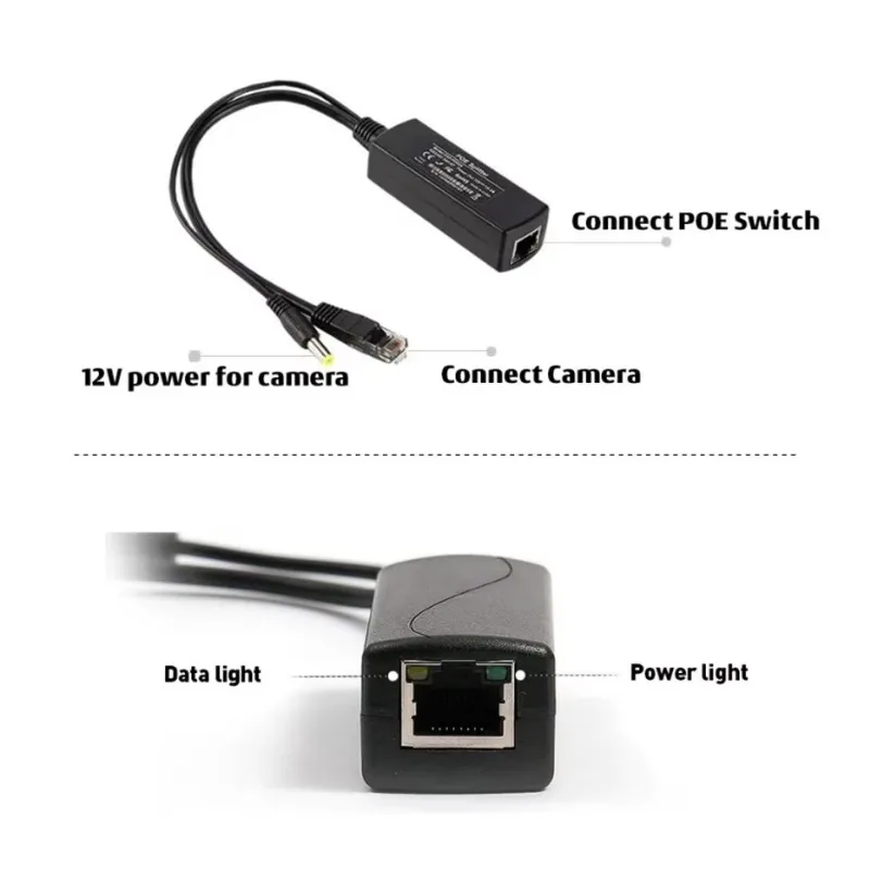 ESCAM 48 V に 12 V PoE スプリッタ抗干渉 15 ワット POE アダプタケーブル電源モジュール DC5.5*2.1 ミリメートルコネクタ IP カメラ