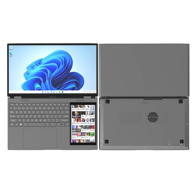 15.6-inch+7-inch laptop dual screen facial recognition business, RAW 32GB SSD 2TB DDR4， 180 ° backlit high-definition touch scre