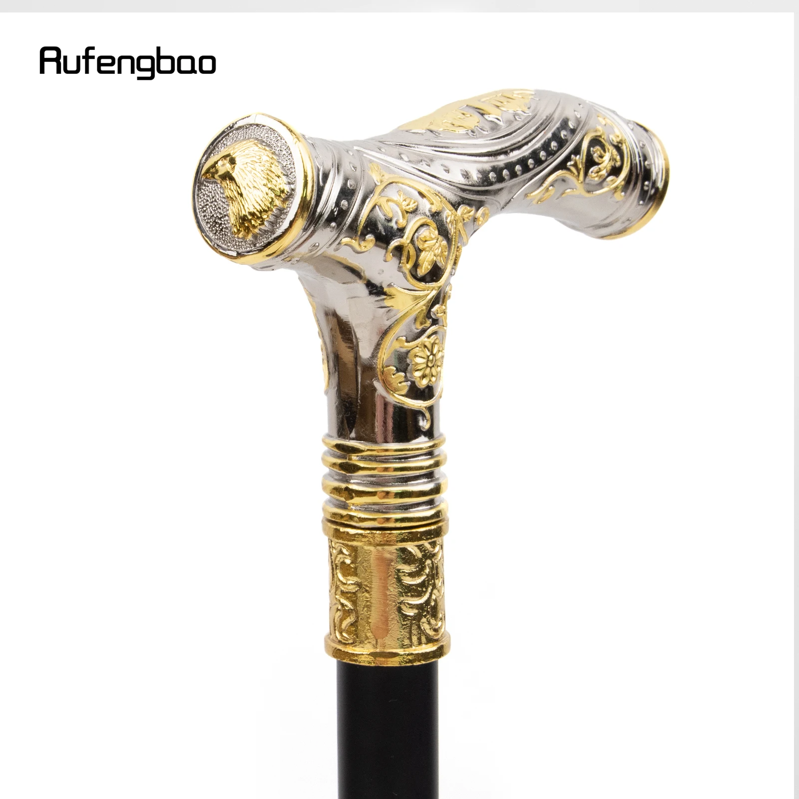 Bastão de bengala com cabeça de águia, bengala, coroa de cavalheiro, branco dourado, moda relevo, 93cm
