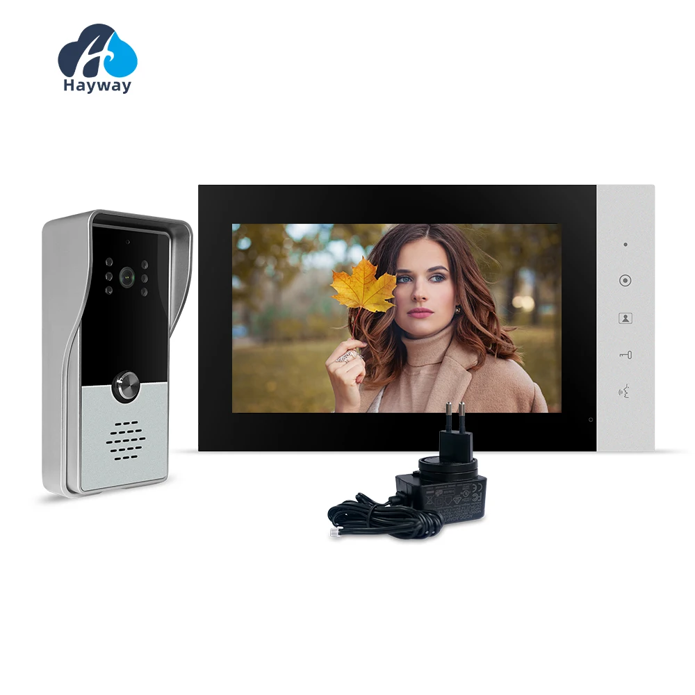 Kit de sistema de intercomunicação de vídeo com fio campainha telefone painel de chamada à prova de chuva câmera ir para casa villa edifício 1200tvl
