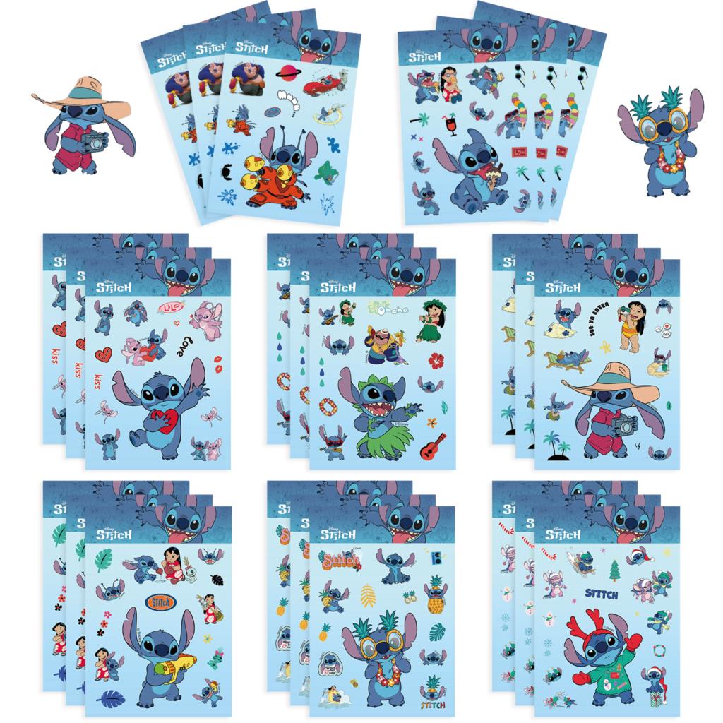 32 Vellen Kinderen DIY Puzzel Sticker Cartoon Stitch Karakter Monteer Stickers Kinderen Speelgoed Jongens Meisjes Geschenken