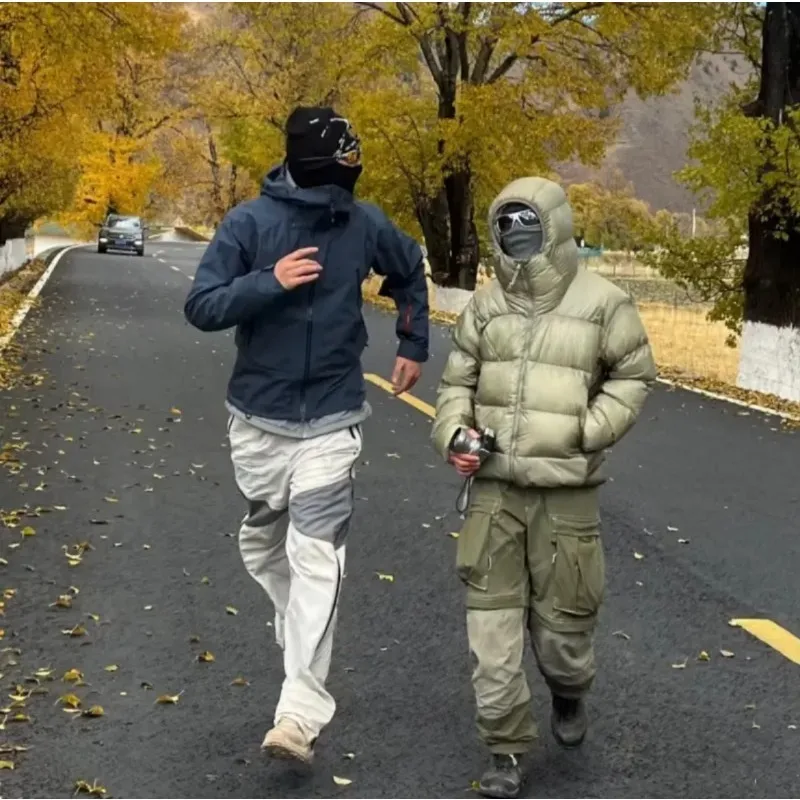 Męskie grube parki z kapturem Y2k Oddychający płaszcz z podszewką Mężczyźni Punk Bluzy z kapturem Kurtki Jesień Zima Ciepła kurtka Odzież wełniana