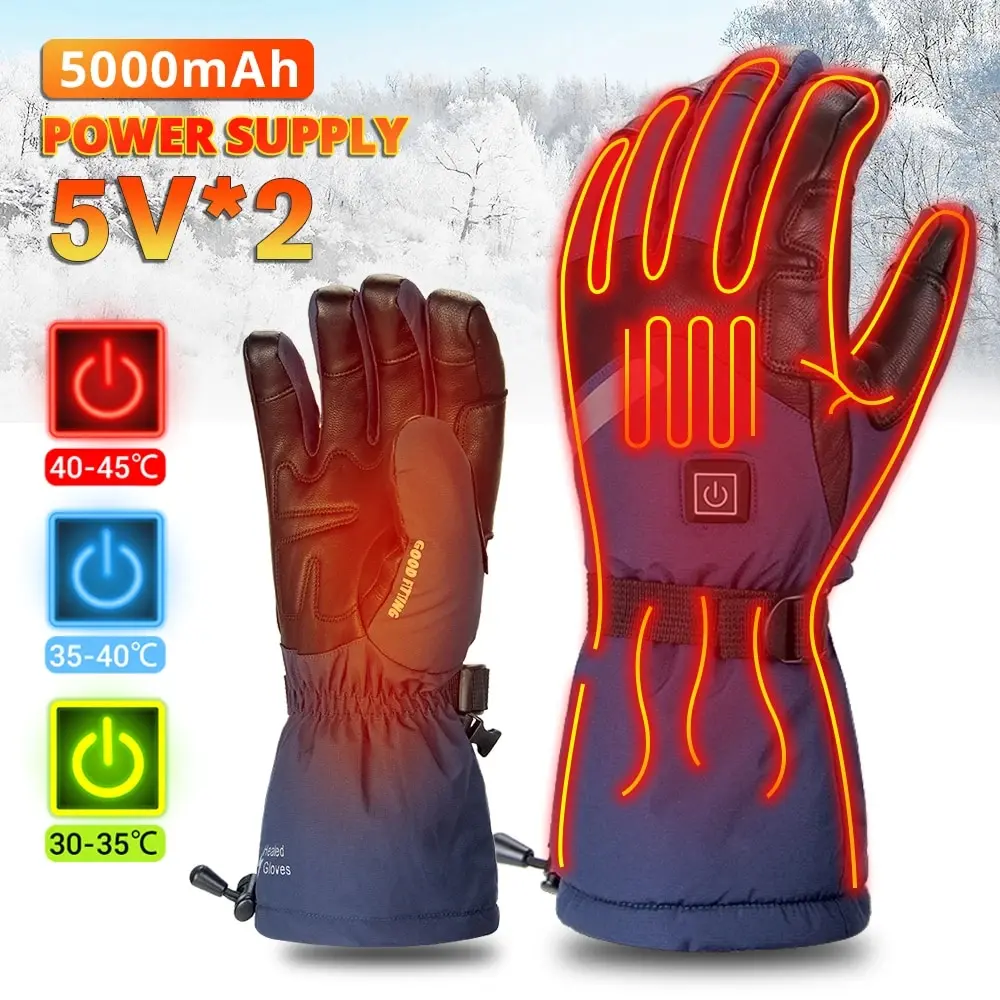 Beheizte Handschuhe, elektrische Thermo-Wärmehandschuhe, Winter, warm, Skifahren, Snowboarden, Jagd, Angeln, wasserdicht, beheizte wiederaufladbare Handschuhe