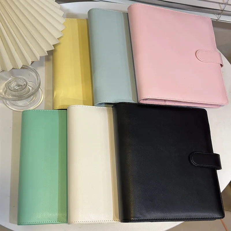 A6/A5 Macaroon 18 Colors  PU Leather DIY Binder Photocards Collect Book Diary Agenda Planner Bullet Cover Album Stationery