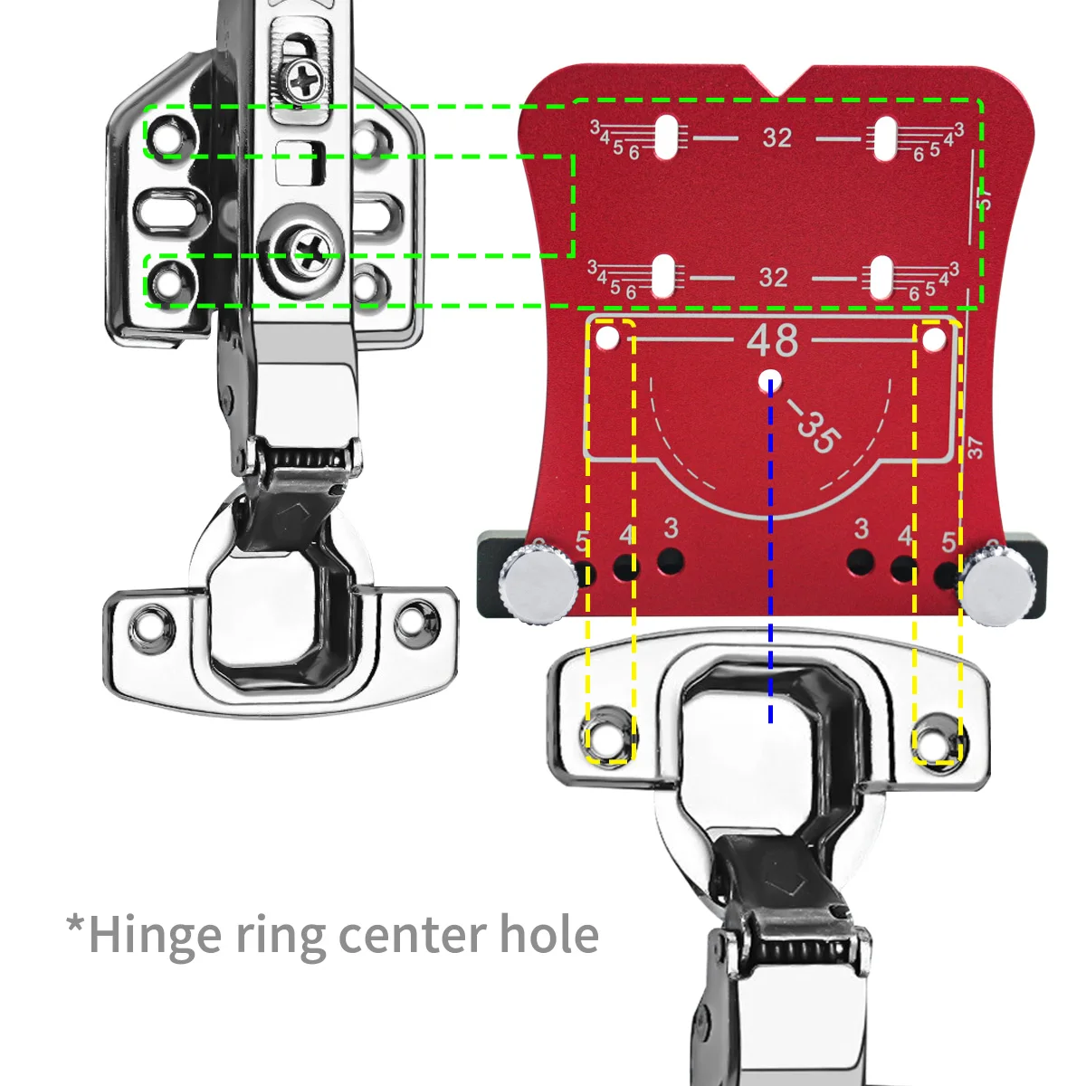 35mm Woodworking Hinge Hole Opener Punch Tool,Punch Locator And Limiting Frame,Quick And Precise Drilling And Mounting Of Hinges