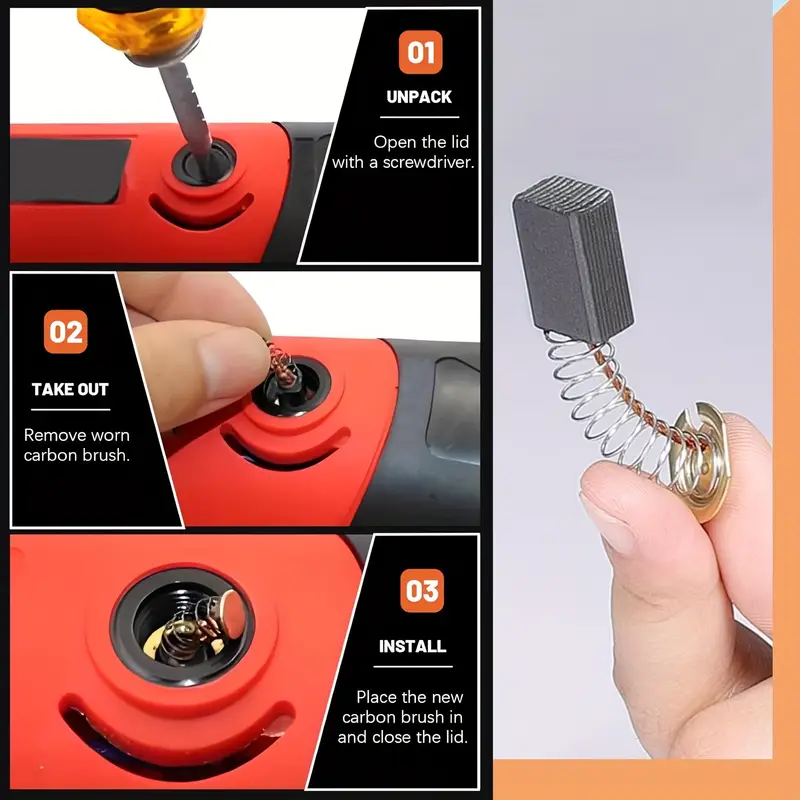 40 個カーボンブラシブラシ修理部品一般的な電気モーター用電気モーターグラファイトブラシ 10 種類