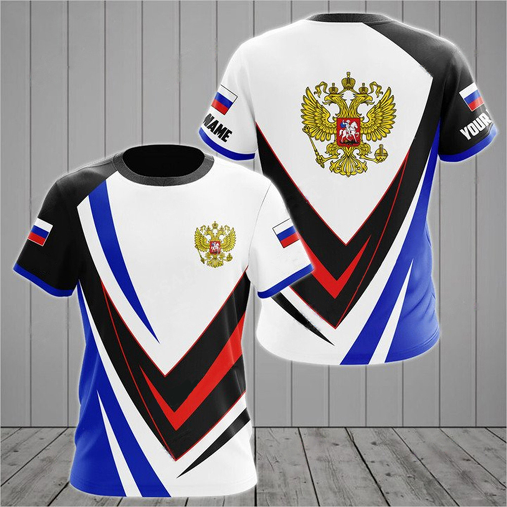 Camisetas rusas para hombre, camisetas informales holgadas con cuello redondo y bandera rusa, camisetas de manga corta, ropa para hombre, camiseta de gran tamaño, ropa de calle