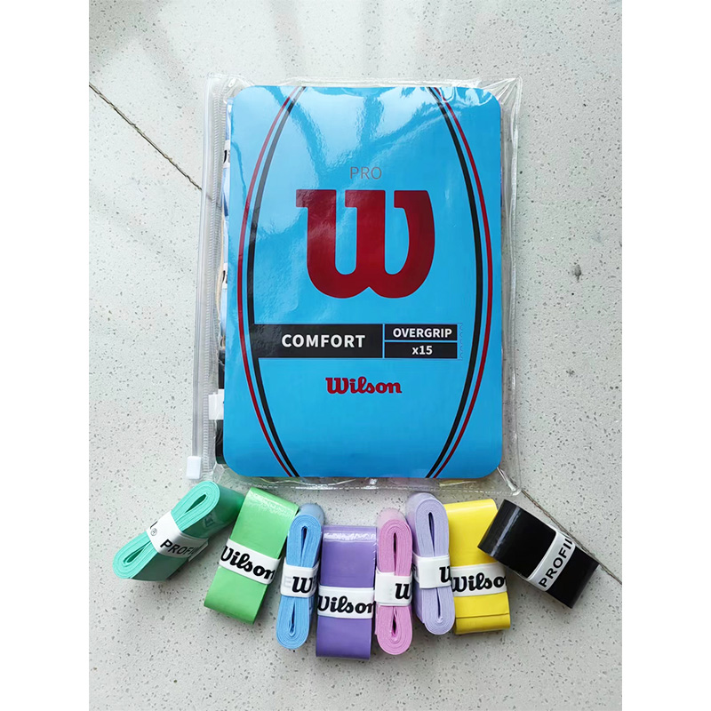 15PCS Wilson ไม้เทนนิส Overgrip เหงื่อ Band Absorption Grip PU แบดมินตันแร็กเก็ต Handle Grip เทนนิส Griptape พาเดลแร็กเก็ต Grip