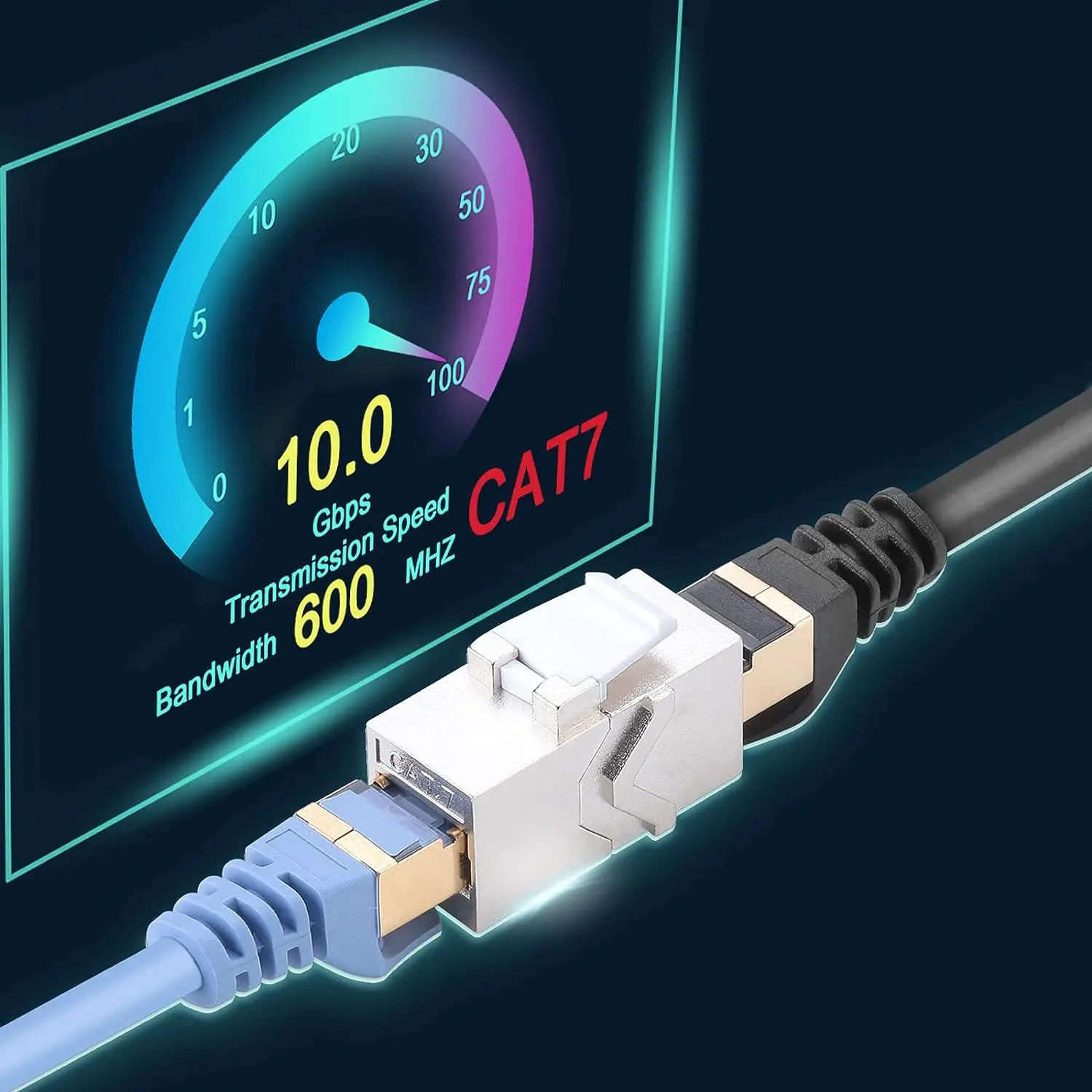 Соединитель RJ45 ZoeRax 1 шт., разъем Keystone Jack Cat7 Cat6a 10G, поддержка, Женский трапецевидный STP 10 шт. для настенной пластины и патч-панели