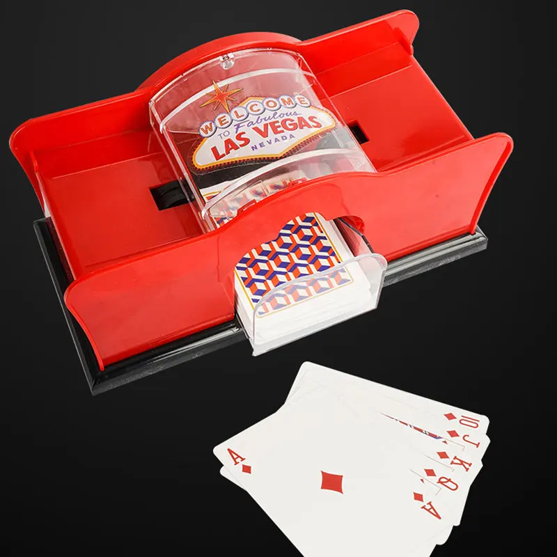 Handmatige kaartenschudmachine 2-deck met handslinger, kaartenschudmachine voor Blackjack, poker, speelkaartdealermachine Handmatige kaart Mi