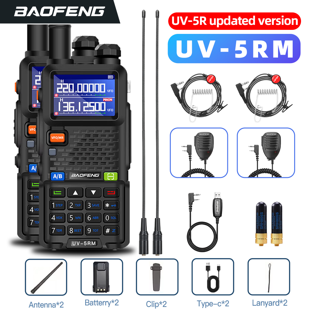 Baofeng Walkie Talkie de largo alcance UV-5RM 10W Radio bidireccional multifuncional de alta potencia con 999 canales almacenados, doble banda (UHF/VHF)
