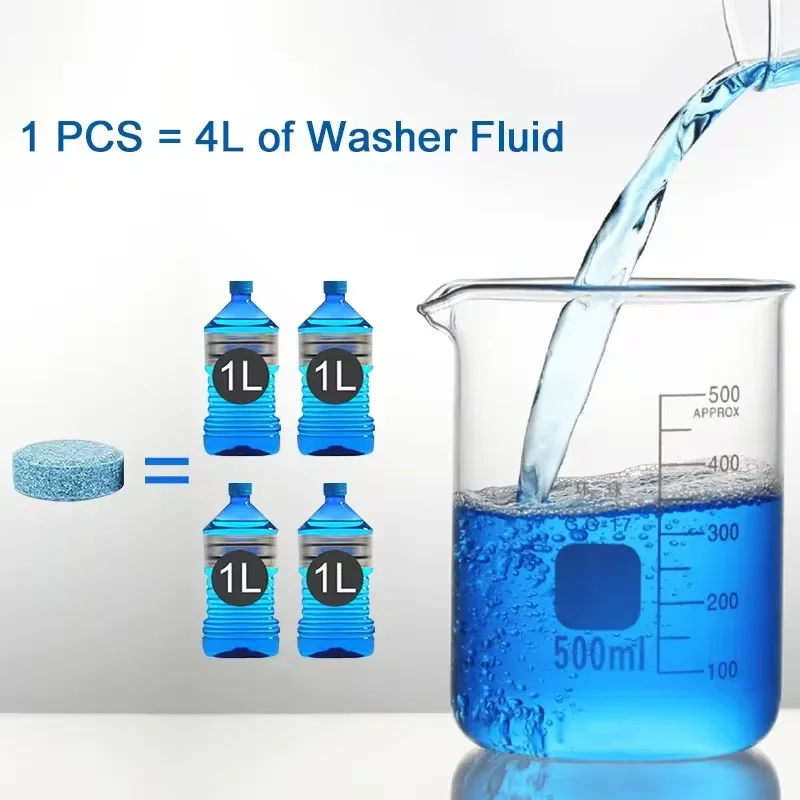 Solid Cleaner น้ํายาทําความสะอาดกระจกรถยนต์แท็บเล็ตฟู่ที่ปัดน้ําฝนอัตโนมัติแก้ว Solid Cleaning เม็ดเข้มข้นผงซักฟอก
