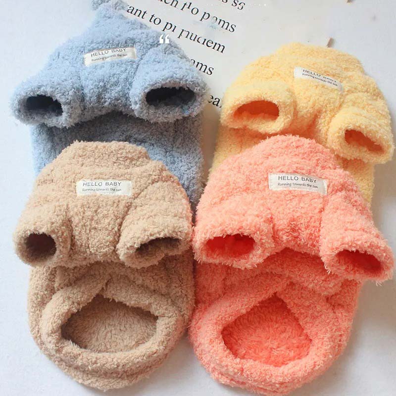 Ropa cálida de lana suave para perros pequeños, abrigo grueso para cachorros, chaqueta para CatCrew, camisa con hebilla de cordón, perros medianos, Invierno
