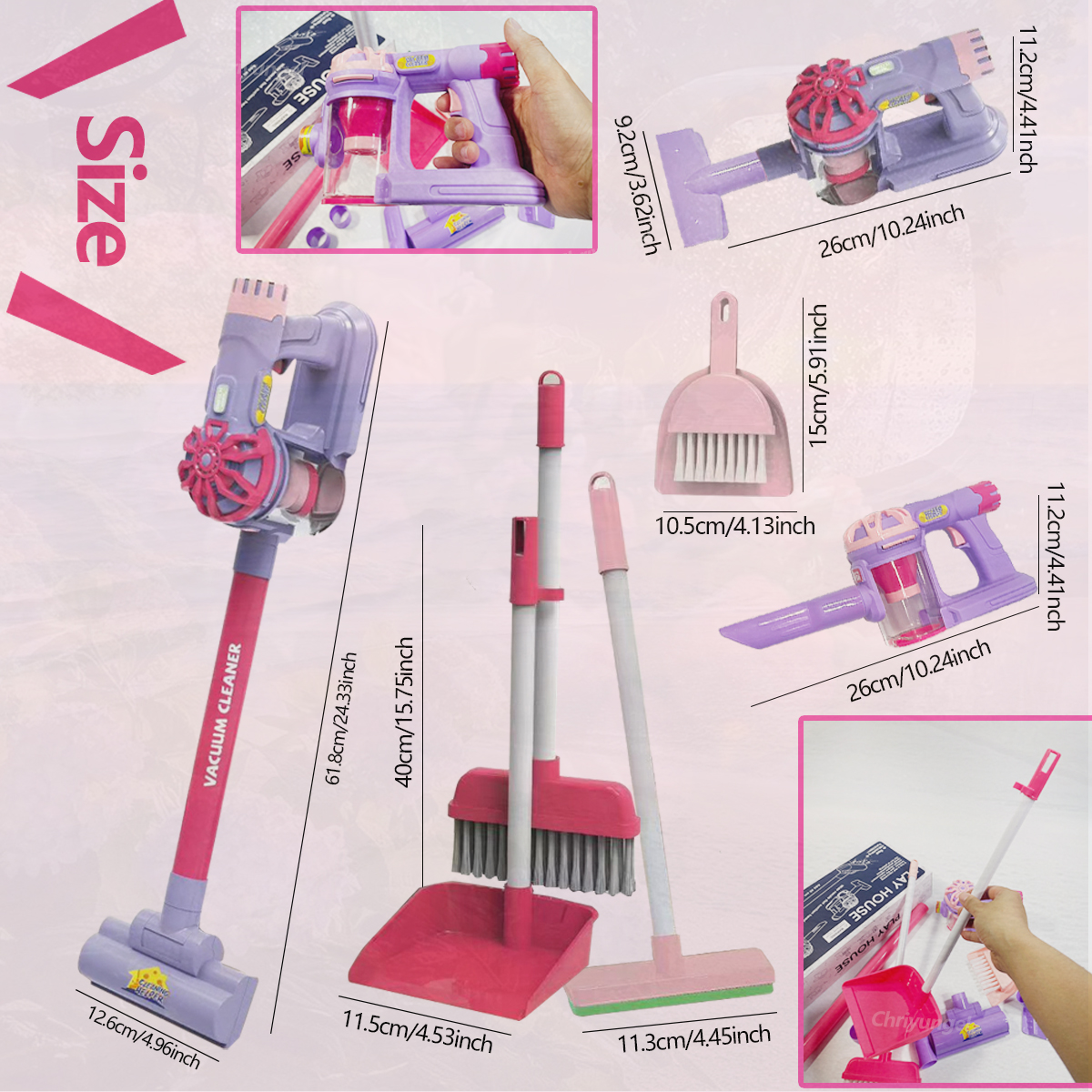 Kinder-Staubsauger-Spielzeug, realistisches Rollenspiel für Kleinkinder, um Reinigung, Housekeeping, Lernspielzeug für Jungen und Mädchen zu lernen, Geschenke