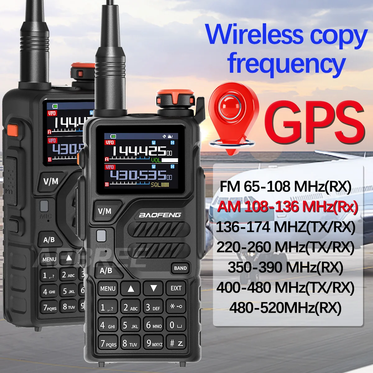 Baofeng UV-K5 PRO GPS Walkie Talkie Drahtlose Kopierfrequenz Multiband AM DTMF Typ-C AM FM Long Range NOAA Zweiweg-Amateurfunk