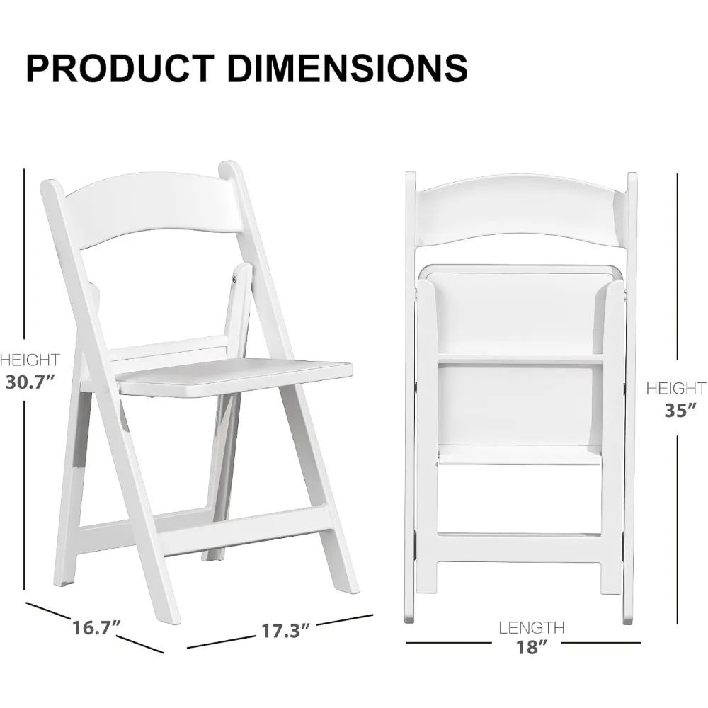 Resin Folding Chairs with Cushion Folding Chairs,Lightweight Plastic Chairs,Comfortable Foldable Chairs for Wedding,Party, Home.