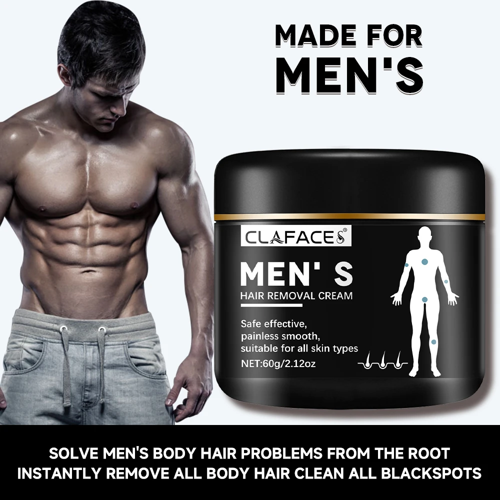 Crema per la rimozione dei peli indolore da uomo, delicata non irritante, inibizione della crescita dei capelli, elimina la barba, il corpo, il petto, le parti intime, depilatorio