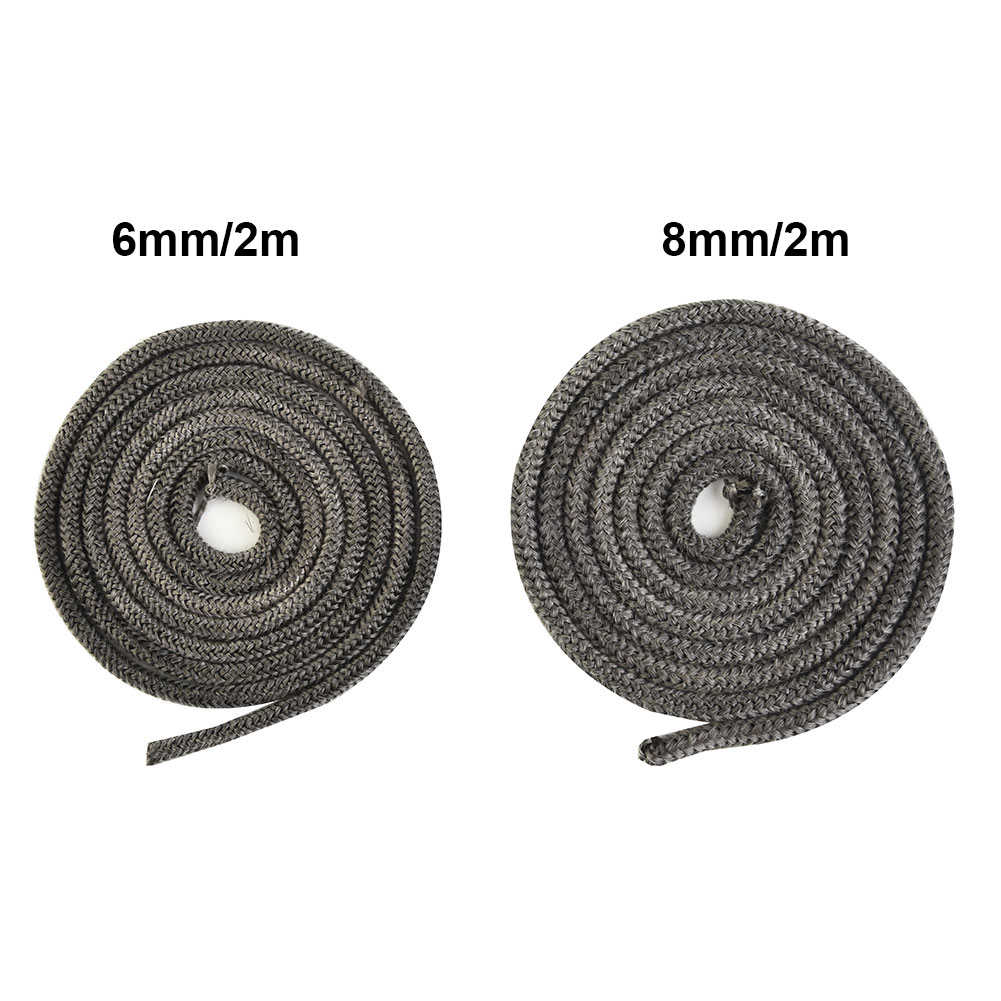 Home Gasket Cord Stove Door Fireplace Cord 6/8mm 2m Length Fiberglass High Temperature Wood Burner Sealing Rope Replacement