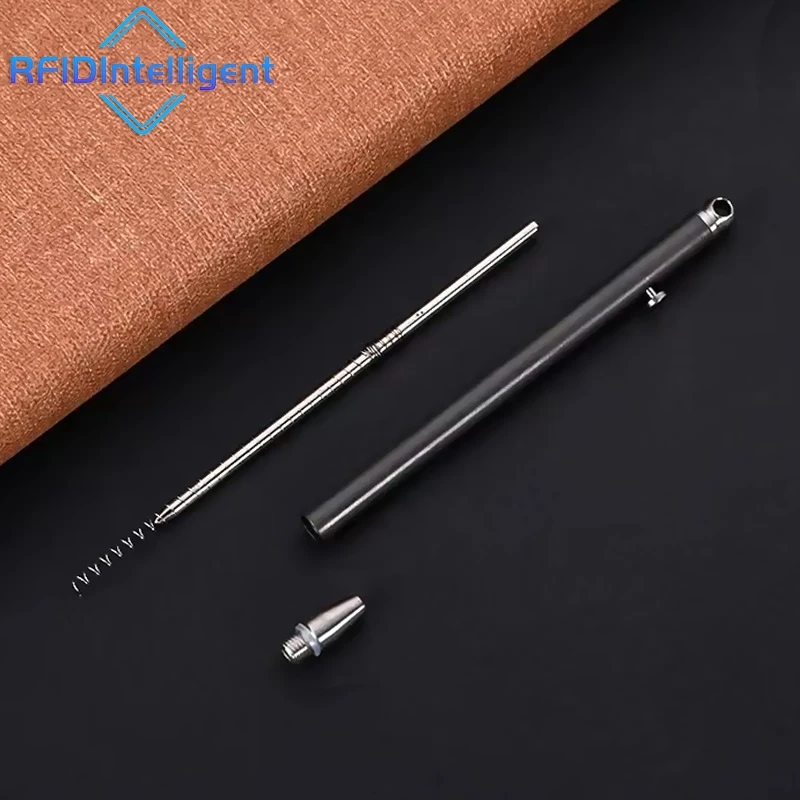 บุคลิกภาพความคิดสร้างสรรค์ลายเซ็นปากกา MINI TITANIUM Bolt Action ปากกาลูกลื่นยุทธวิธี Self-Defense EDC Gadget พวงกุญแจ