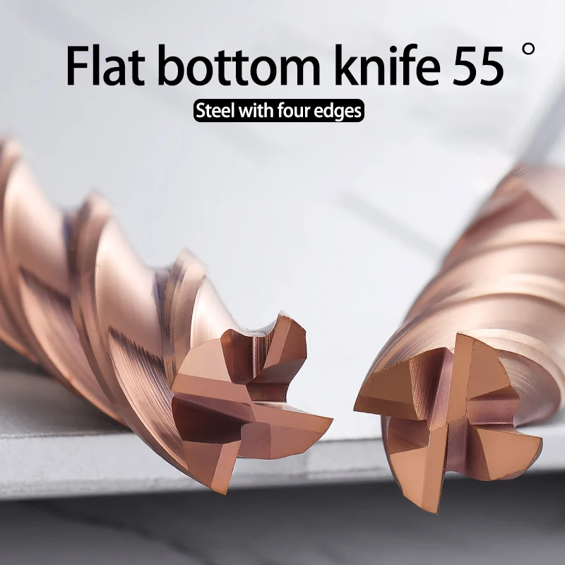 KaKarot HRC55 คาร์ไบด์ end mill 1 2 4 5 6 8 10 12 มม.4 ขลุ่ยเครื่องตัดตัดเครื่องตัดเหล็ก CNC Maching EndMill เครื่องตัด