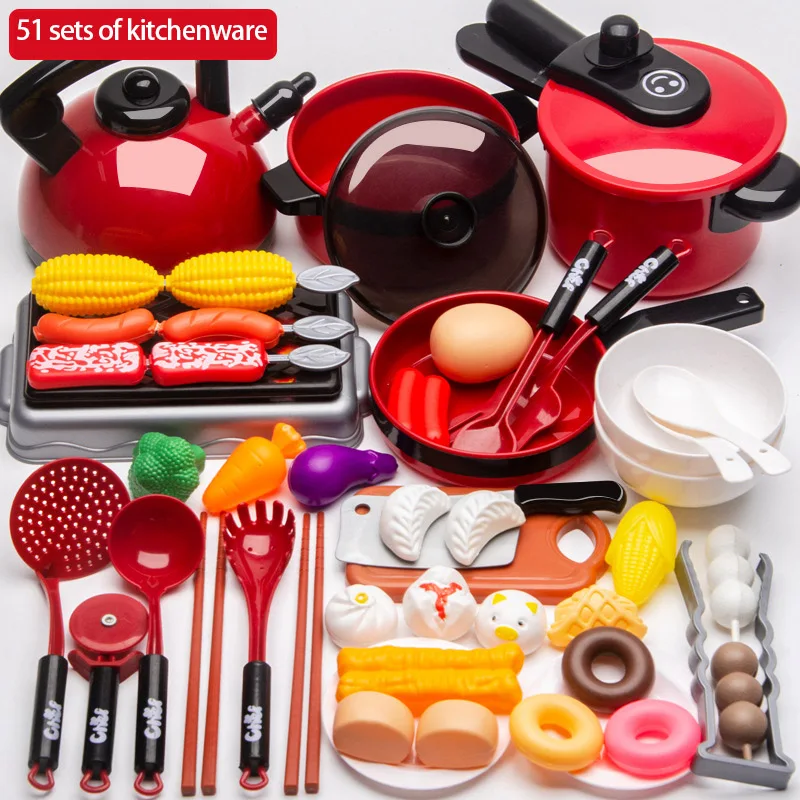 Set da cucina educativo per bambini – Pentole per giochi di finzione con piano cottura a induzione simulato, giocattoli da cucina e taglio per ragazzi