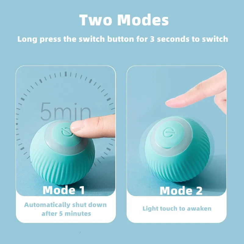 ไฟฟ้าของเล่นแมวอัตโนมัติRollingสมาร์ทของเล่นแมวInteractiveสําหรับแมวการฝึกอบรมSelf-Movingลูกแมวของเล่นสําหรับเล่นในร่ม