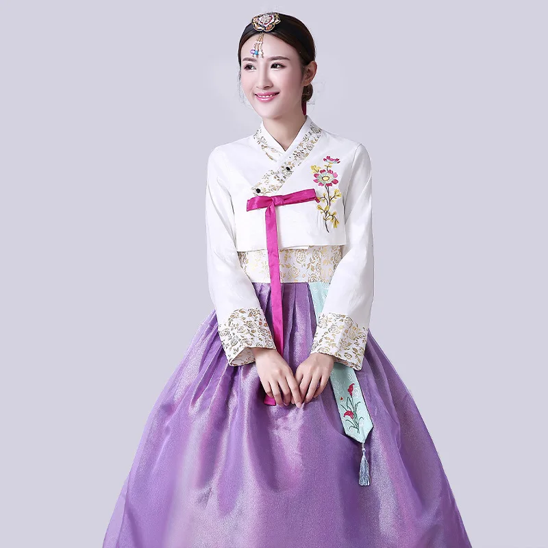 Koreanisches Hanbok-Kleid für Frauen, altes traditionelles Bühnentanzkostüm, Lady Palace Korea, Hochzeit, nationale Tanzkleidung