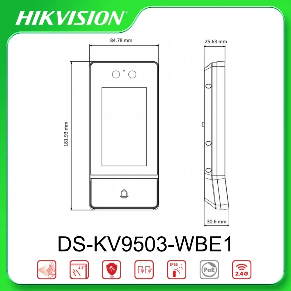 Hikvision DS-KV9503-WBE1 Metal resistente ao vandalismo Reconhecimento facial IP Villa Door Station DS-KH6320-WTE1 DS-KV6113/8113-WPE1