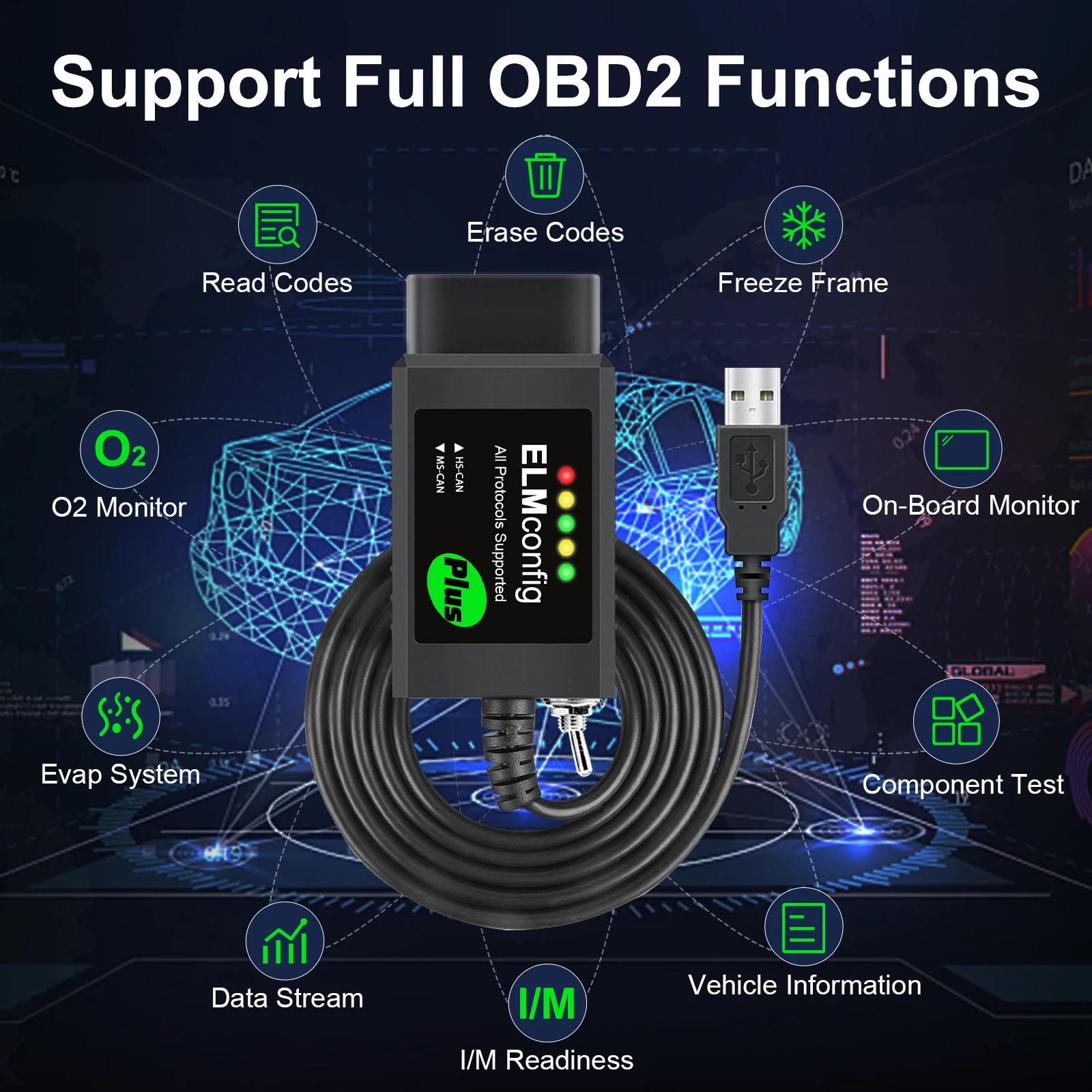 Para ford forscan usb obd2 elm327 v1.5 com interruptor ch340 pic18f25k80 chip forscan foccus hs pode e ms pode ferramenta de diagnóstico do carro