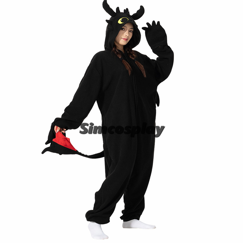 XXL 子供黒動物漫画カバーオール白大人女性男性着ぐるみパジャマハロウィンコスプレパーティー衣装クリスマスホームウェア