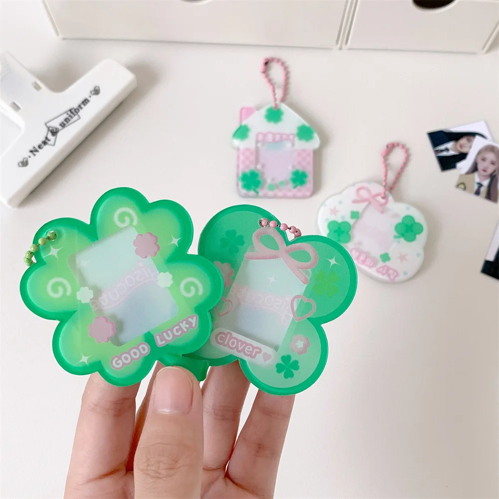 Lucky CloverธีมPhoto Cardสําหรับ 1 นิ้วเกาหลีสไตล์K-Pop Idol Photo Cardฝาครอบป้องกันกรณี
