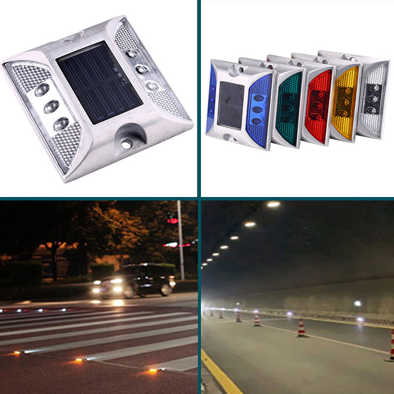 KOOJN LED in alluminio pressofuso piccola lampada quadrata a energia solare per strada lampada da strada riflettente a doppia faccia per autostrada