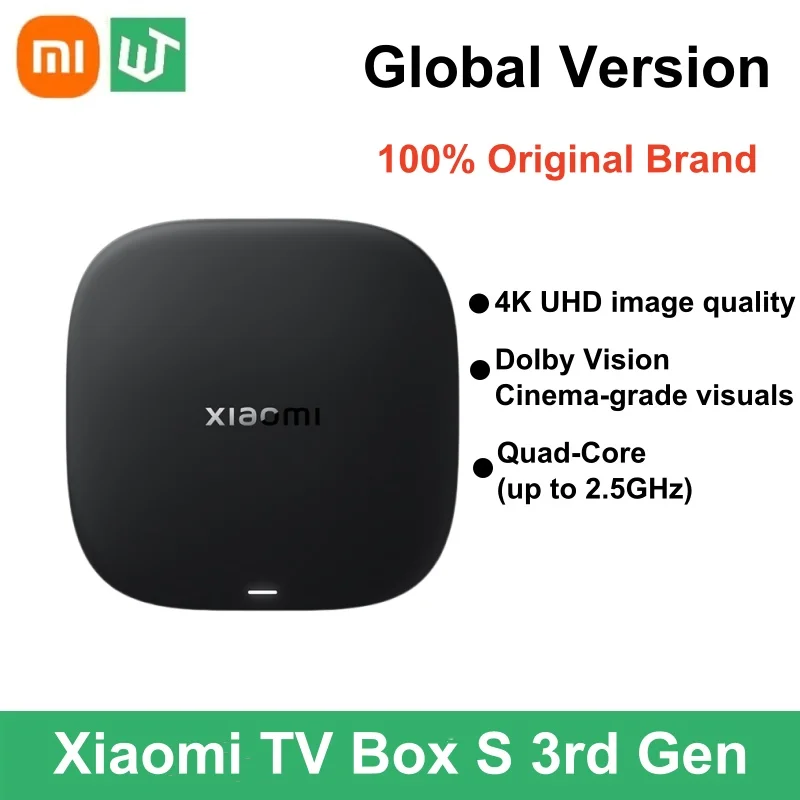 Versão global xiaomi mi tv box s 3a geração 4k ultra hd google tv 2g 32g wifi bt5.2 google assistente netflix wifi media player